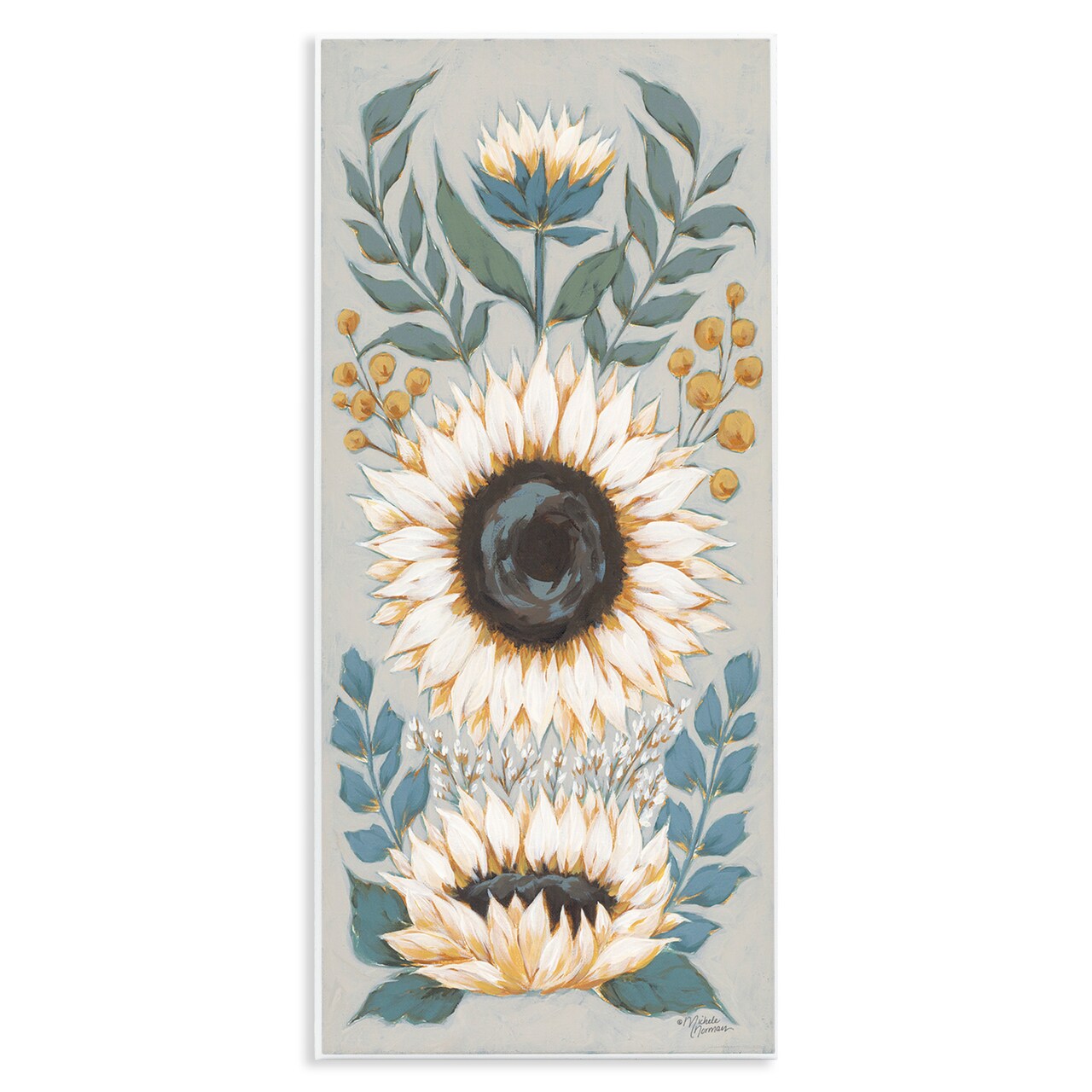 Stupell Industries Country Sunflower Blossoms Botanicals Wall Plaque Art